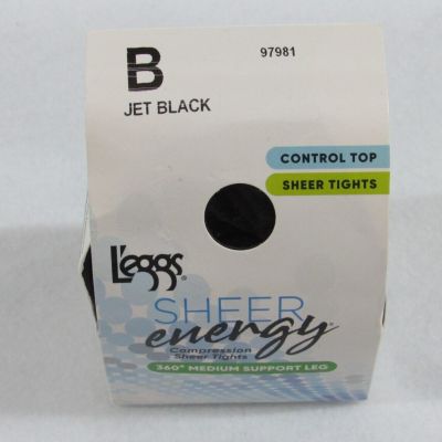 L'eggs Sheer Energy Women's Sheer Tights Jet Black Size B